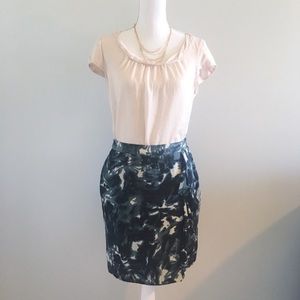 Ann Taylor Silk Floral Skirt with Ruffle